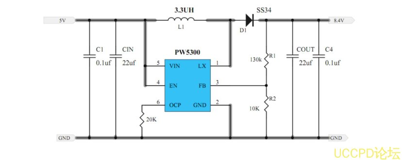 5V 升压 8.4V， 5V 转 8.4V 做两节锂电池充电芯片