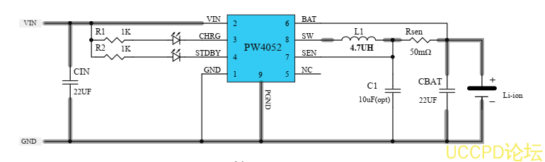 2A鋰電池充電管理IC，具有恆壓/恆流充電模式