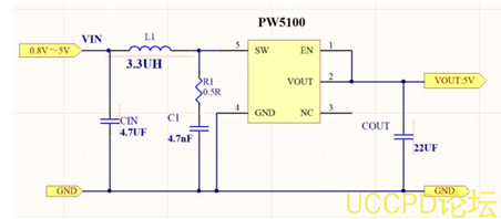 3.7V升压5V，3.7V转5V电路图芯片