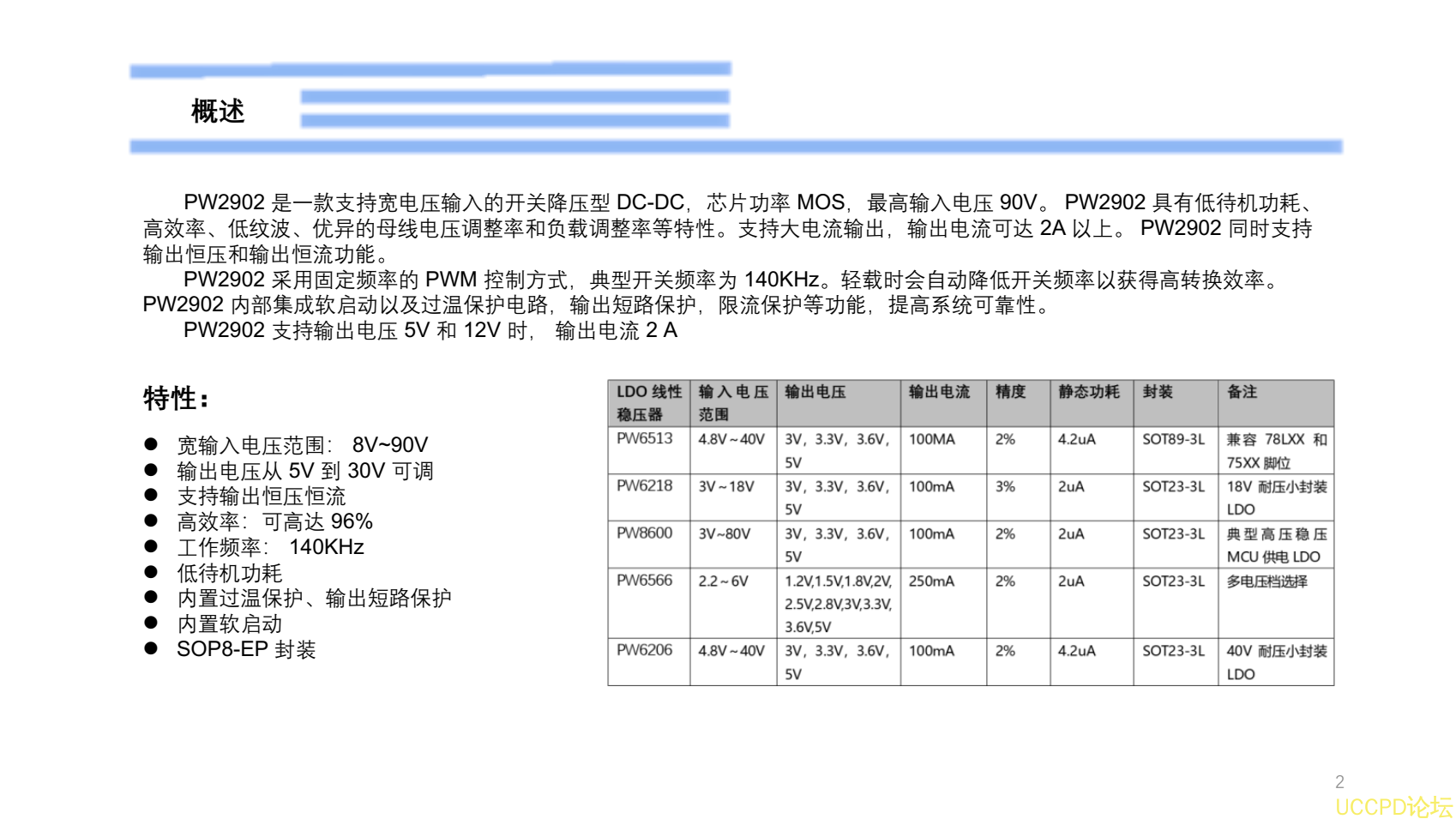 60V转5V电源芯片，PW2902演示版说明书