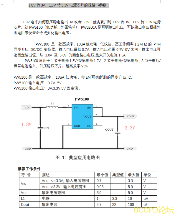 1.8V转3V，1,8V转3.3V电源芯片的规格书参数