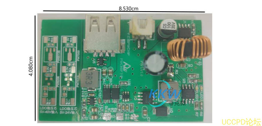 107號兩節鋰電池方案闆，提供5V2.4A（ 最大 3A） 的輸齣電流 