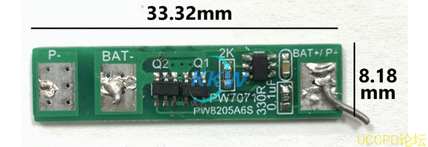 单节 4.35V/4.4V 锂电池保护方案板， 4A 过流， 79号 PW7071 