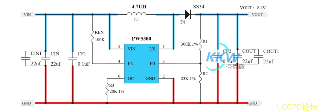 71号 3V-5V 升压 8.4V0.5A 电路板， PW5300  