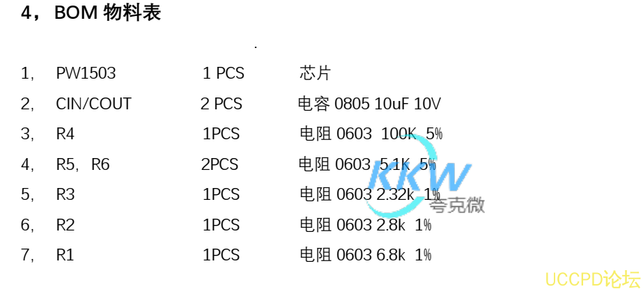 5V 輸入 USB 限流芯片模闆 PW1503， 1A-3A 溫度低，輸齣短路保護 152號 PW1503 