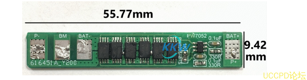 兩節串聯鋰電池保護方案闆， 10A 過流， 146號 PW7052